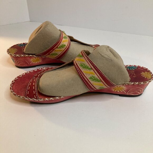L'Artiste Spring Step Santorini Handpainted Leather Sandal Floral 41 - Picture 2 of 8
